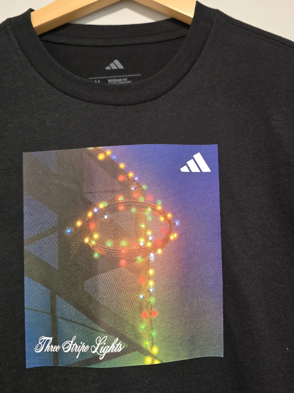 NEW Adidas Men’s Black Graphic Tee - Three Light Design